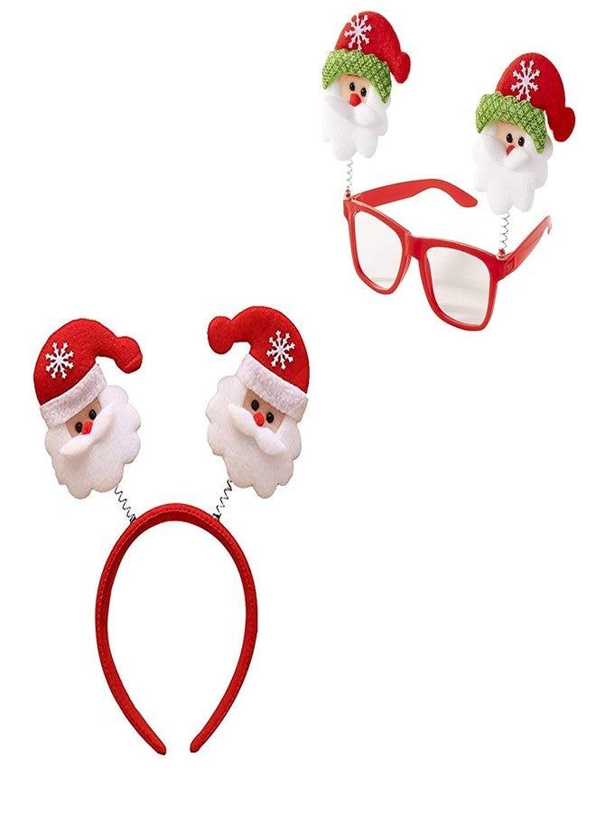 Partunay Santa Clause Goggles, And Hairband Combo Christmas Costume for Kids Adults Christmas Xmas Party Props Favor Christmas Gift For Kids